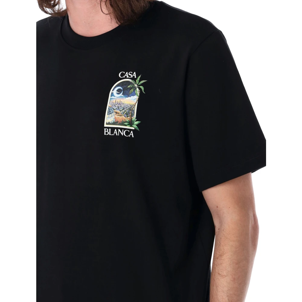 Casablanca Nacht Print T-Shirt Black Heren