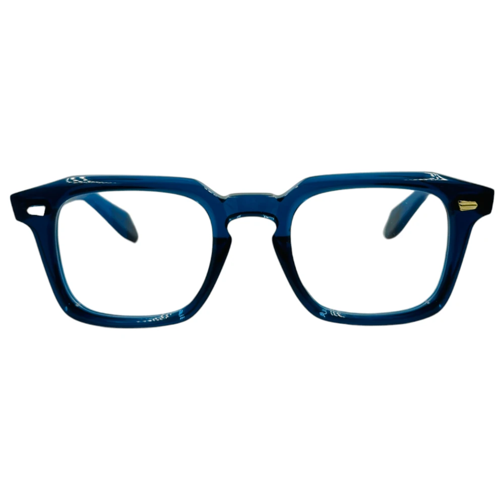 Cutler And Gross Handgemaakte Vierkante Frame Blauwe Kristal Bril Blue Unisex