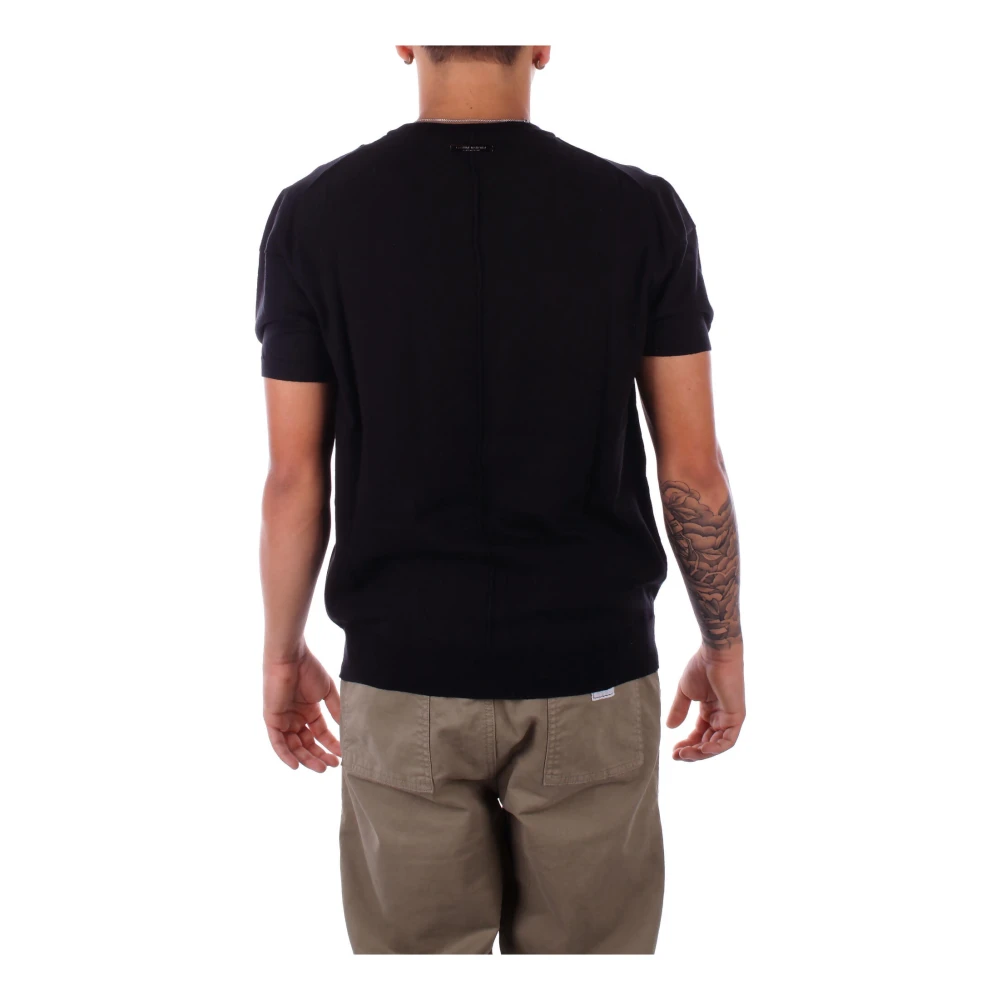 Costume National Zwarte Logo Trui Slim Fit Black Heren