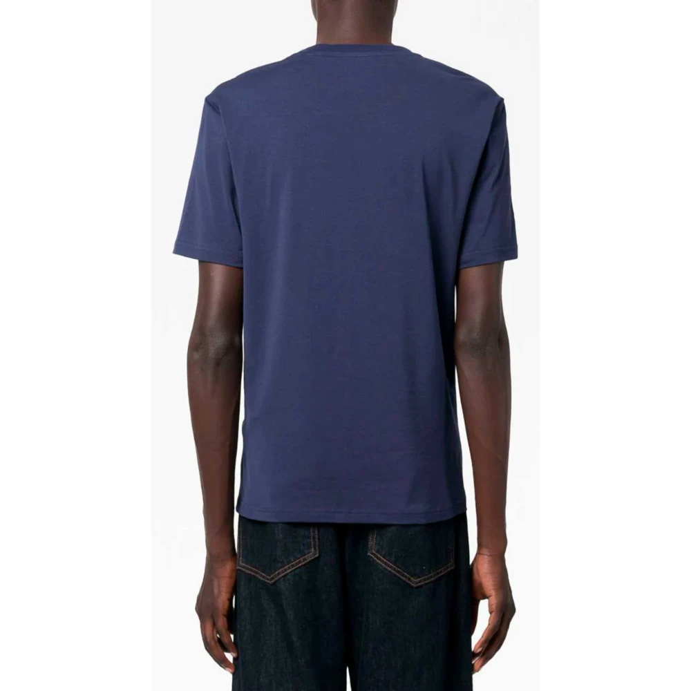 Moschino Blauw Logo Print T-Shirt Blue Heren