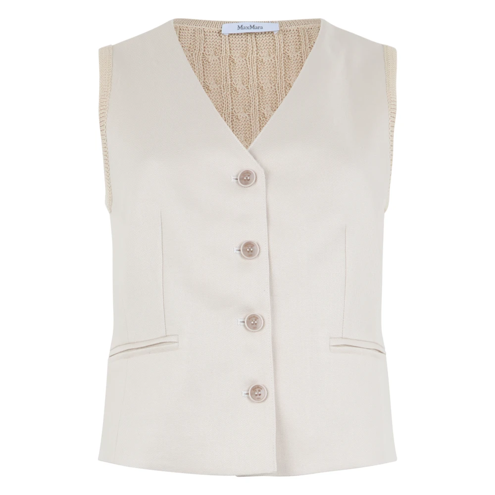 Max Mara Women's Beige Waistcoats, S, Gilet Calibri