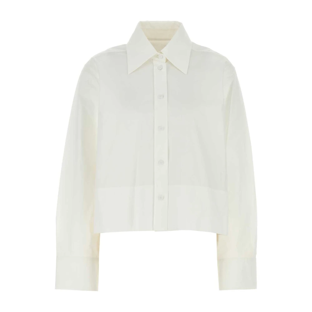 Jil Sander Witte Poplin Overhemd Klassieke Stijl White Dames