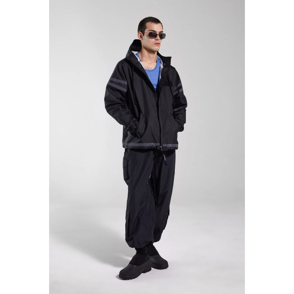 Stutterheim Korte capuchon regenjas met rits Black Heren