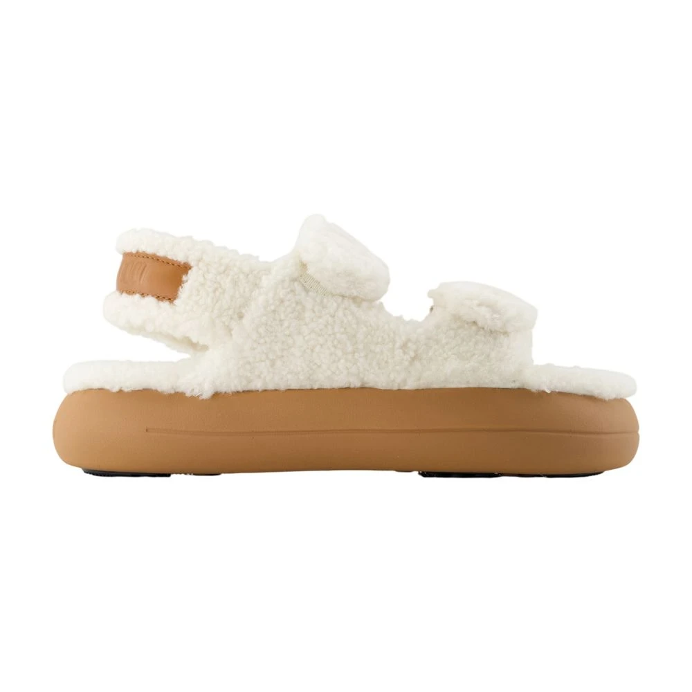 Moon Boot Women's White Flat Sandals, 8 Uk, Shearling Sandals