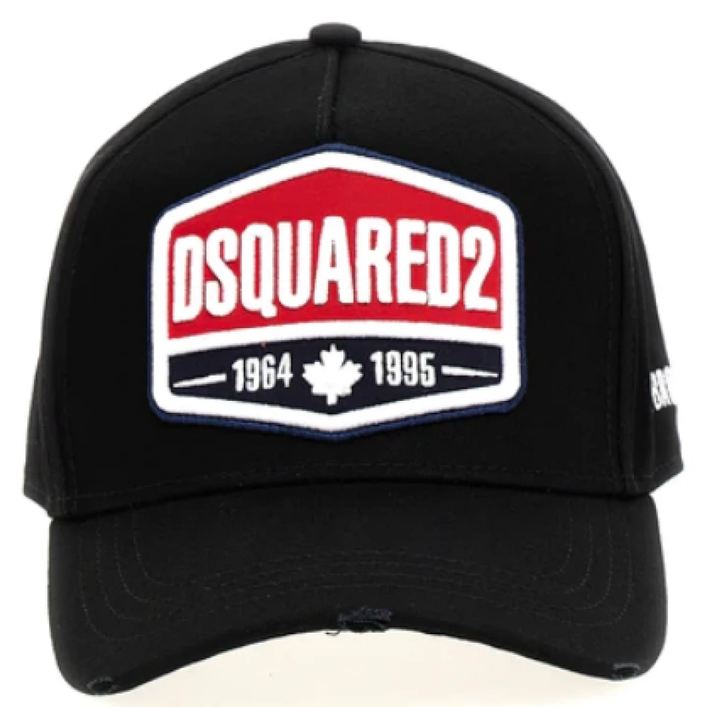 Dsquared2 Zwarte baseballpet met geborduurd logo Black Heren