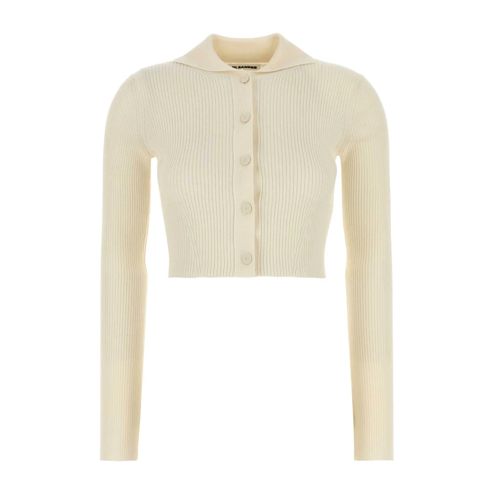 Jil Sander Women's Yellow Cream Wool Blend Cardigan - Cardigans - 2XS - Knitwear