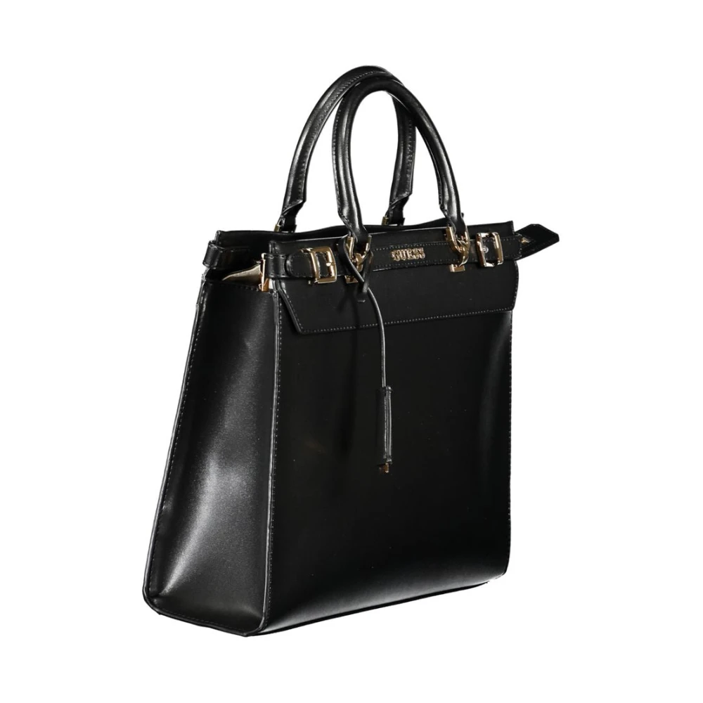 Guess Zwarte polyethyleen handtas met logo Black Dames