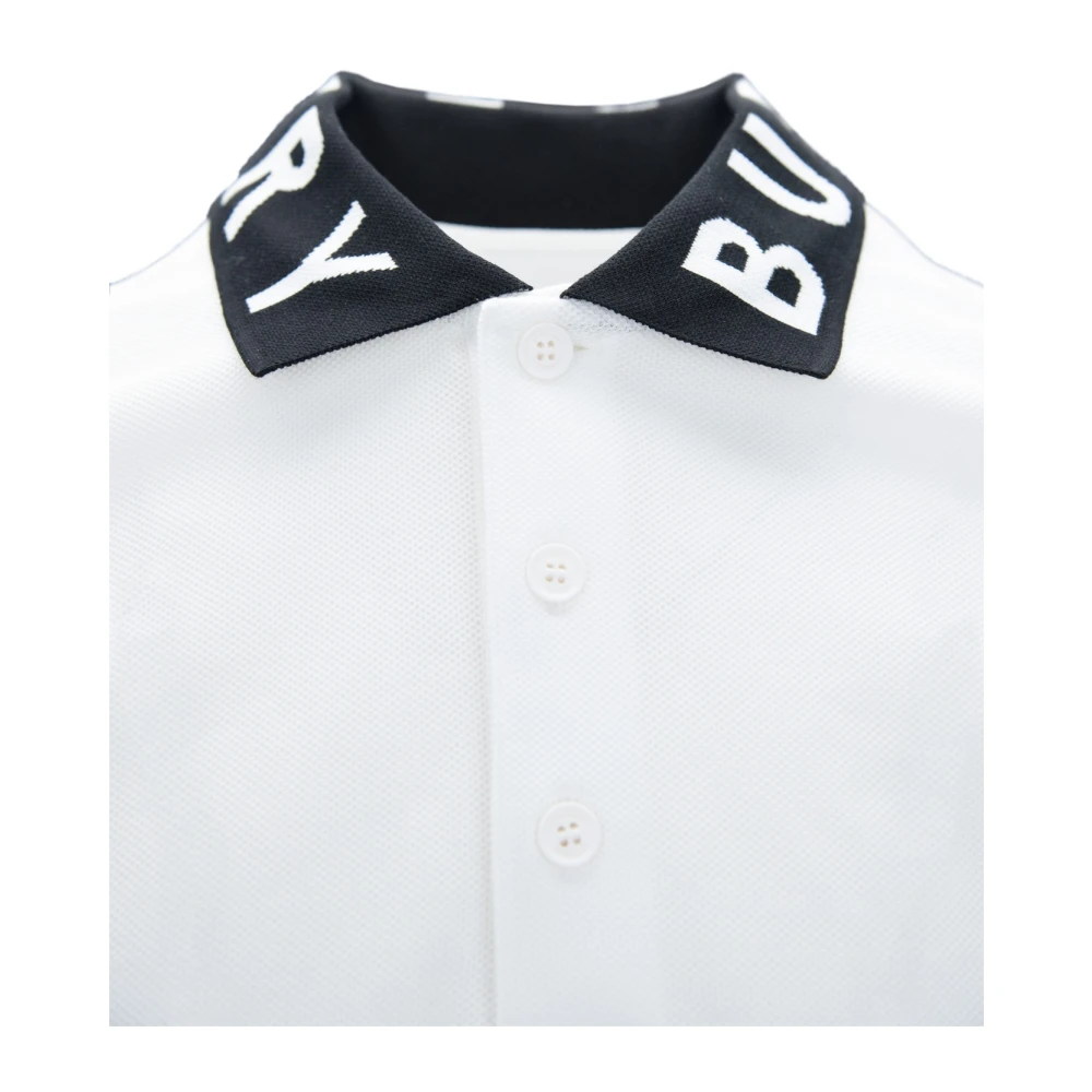 Burberry Wit Basic Polo Shirt met Logo White Heren
