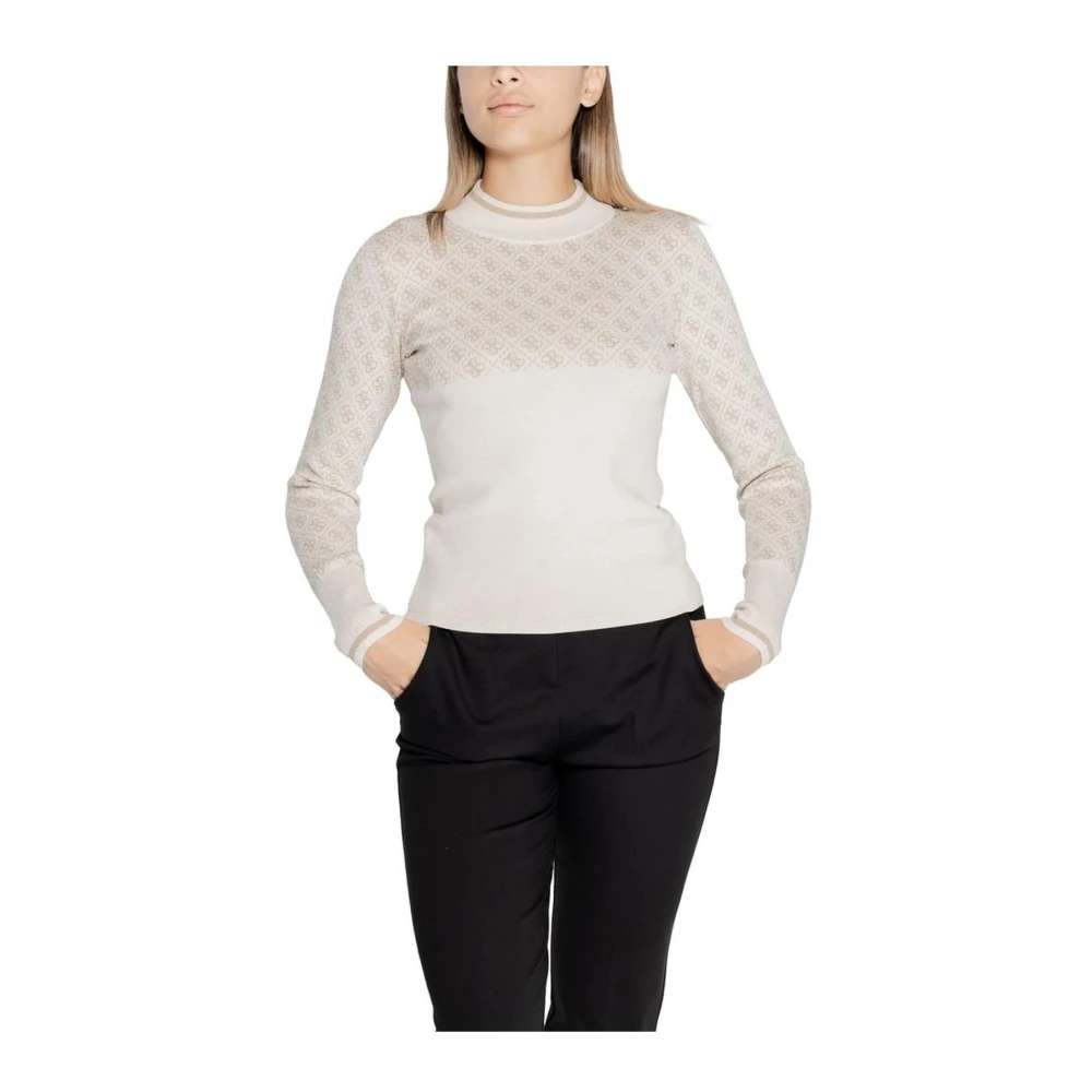 Guess Gebreide Viscosemix Trui Beige Dames