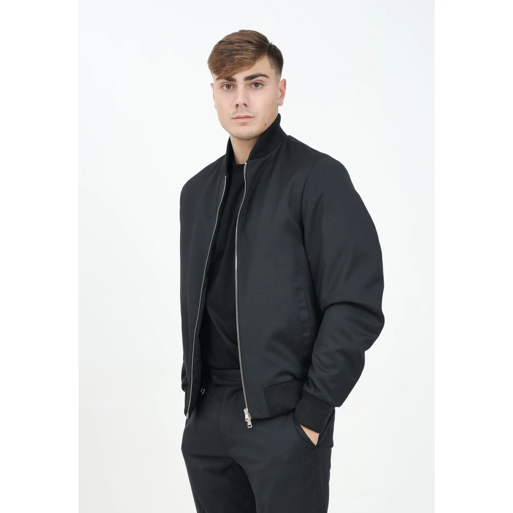 Golden Craft Zwarte Bomberjack Moderne Stijl Black Heren