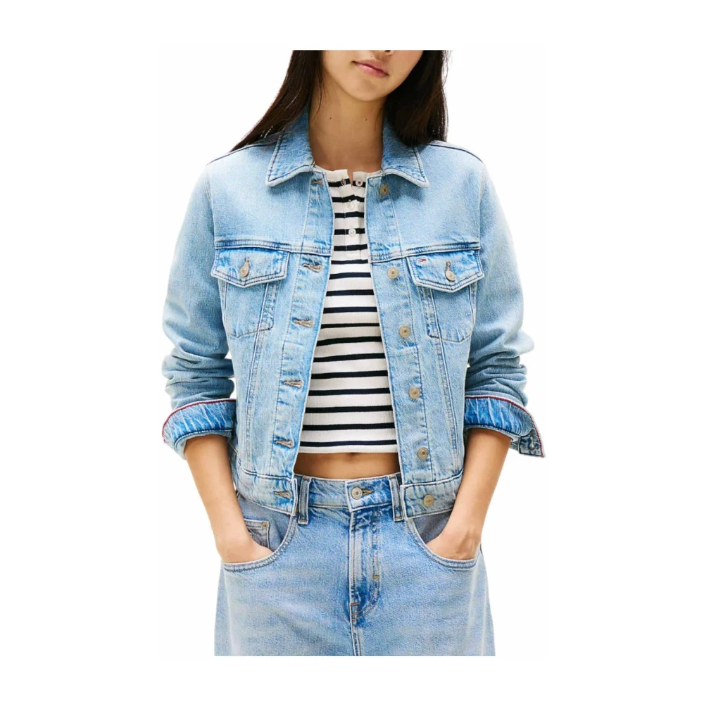Tommy Hilfiger Women's Blue Denim Jackets, Xs, Classic Trucker Denim Jacket