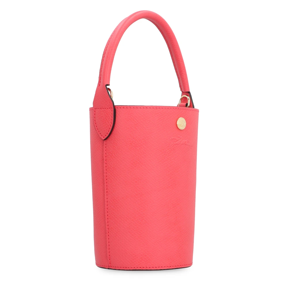 Longchamp Leren Bucket Bag met Snap Sluiting Red Dames