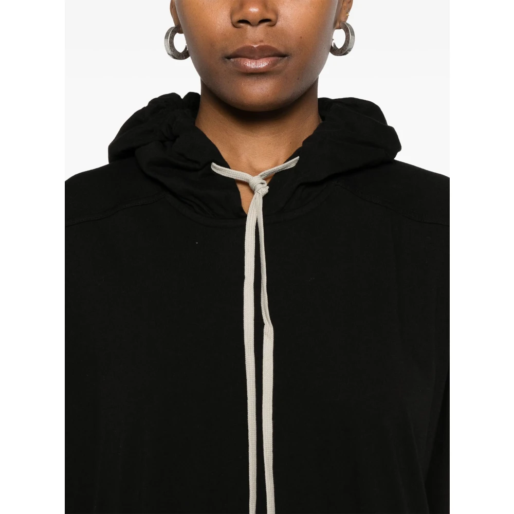 Rick Owens Jurk met capuchon en splitdetails Black Dames