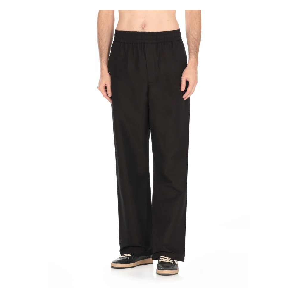Golden Goose Broek met elastische taille en trekkoord Black Heren
