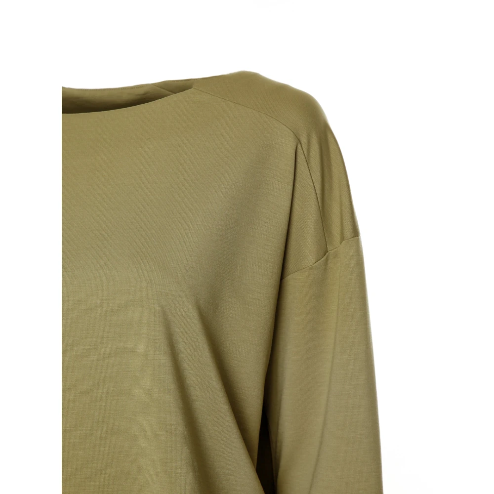 drykorn Cropped Longsleeve met Boothals Green Dames
