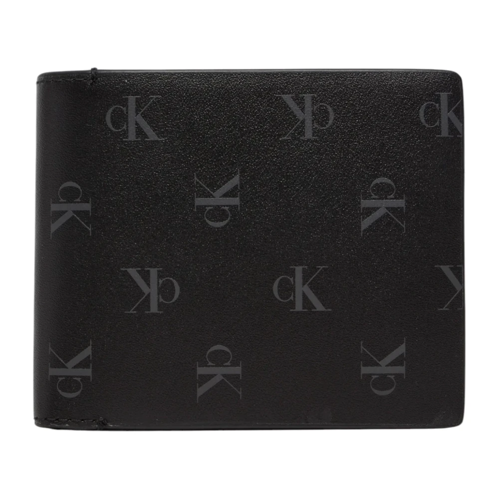 Calvin Klein Jeans Heren lederen bifold portemonnee met muntvak Black Heren