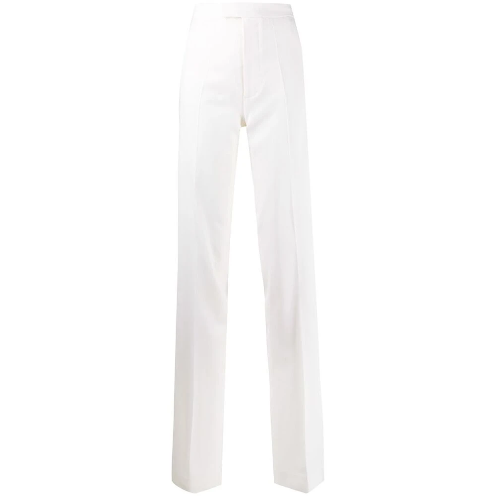 The Attico Witte Wolmix Gestreepte Broek White Dames