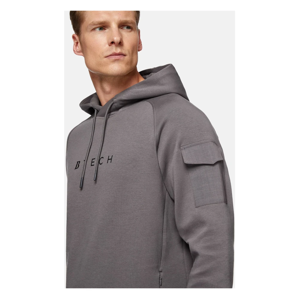 Boggi Milano Lichtgewicht Scuba Hoodie van katoenmix Gray Heren
