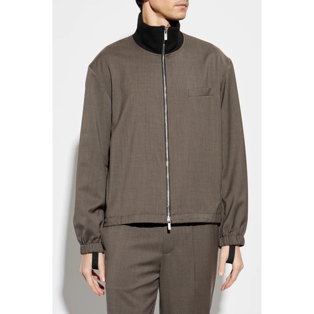Helmut Lang Wollen jas met zakken Gray Heren