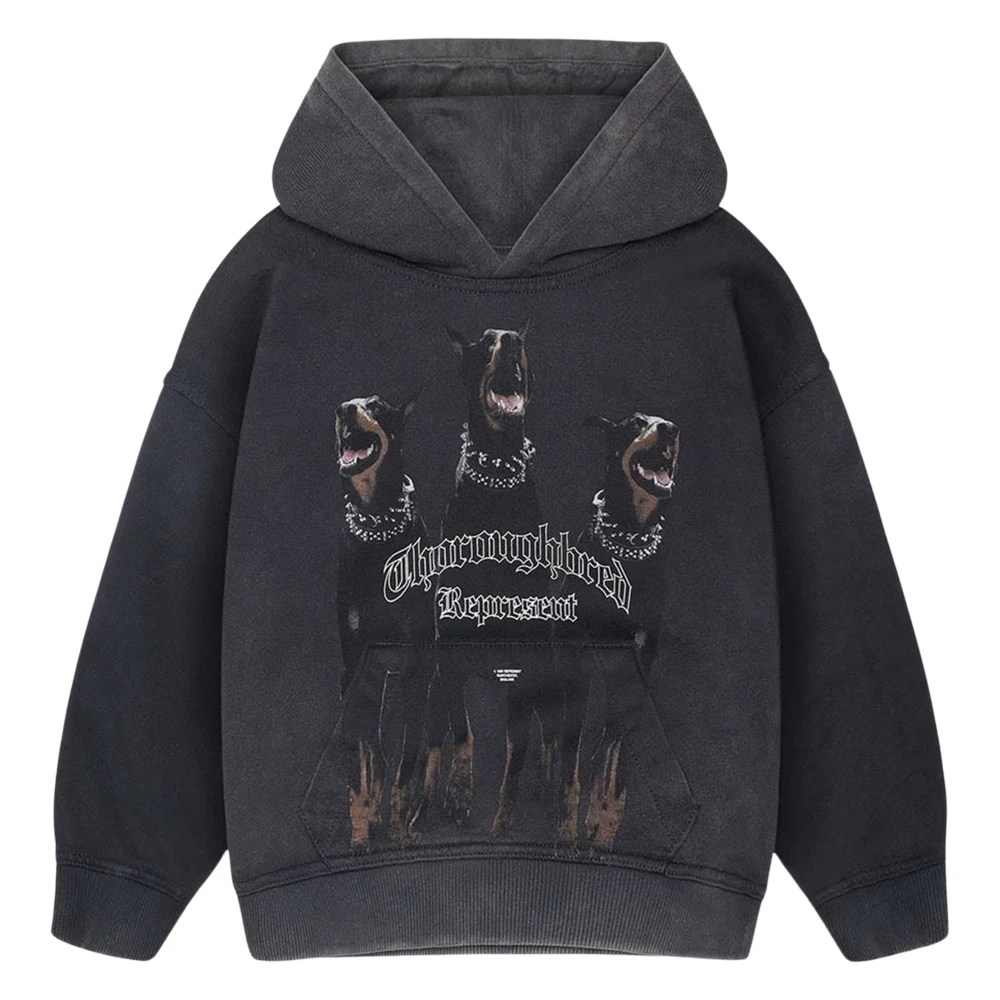 Represent , Kids Sweatshirts, Unisex, Black, 12 M | 80 Cm, Kids Mini Thoroughbred Hoodie In Black