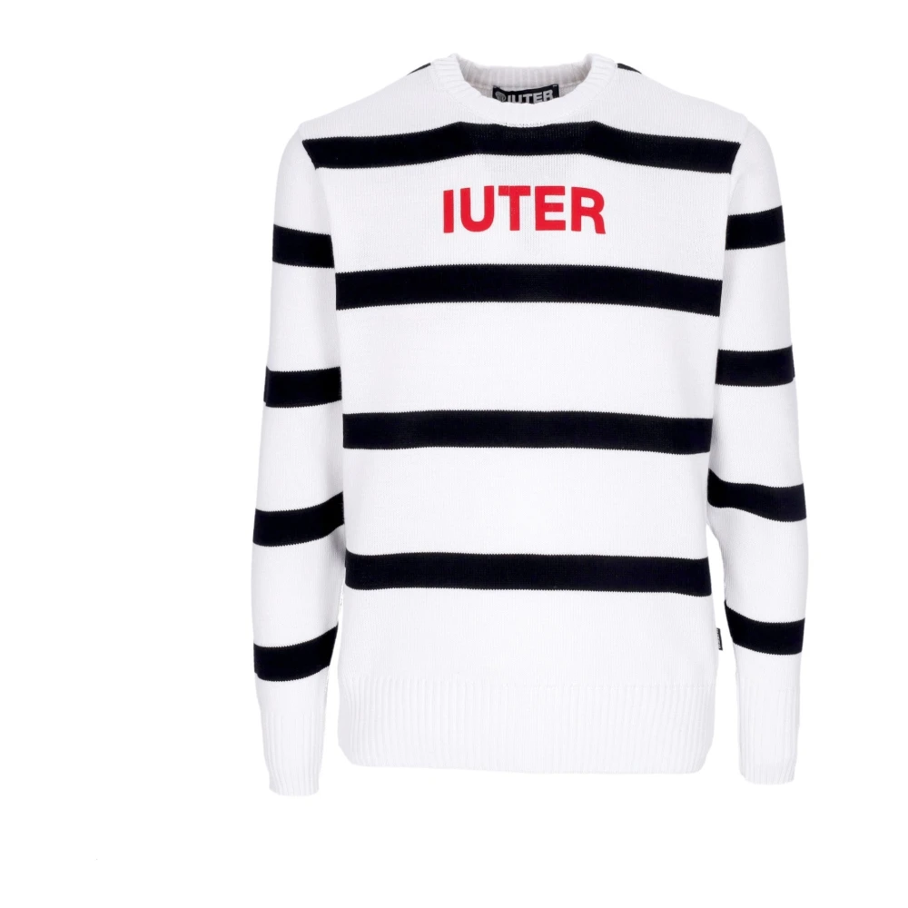 Iuter Gestreepte Lichtgewicht Heren Trui Wit White Heren