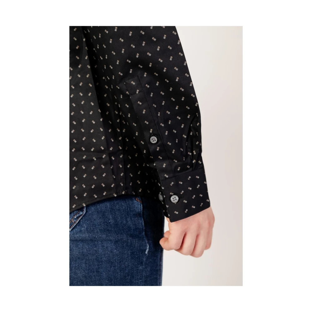 Calvin Klein Zwarte Katoenen Overhemd Heren Lange Mouw Black Heren