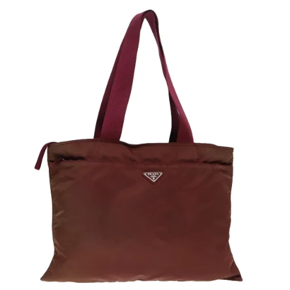 Prada Vintage Pre-owned Nylon totes Red Dames
