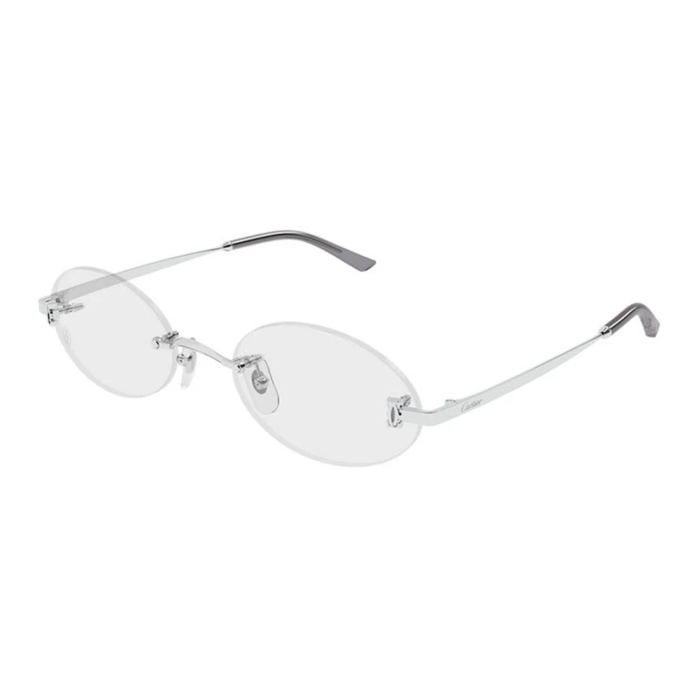 Cartier Women's Gray Glasses, 54 Mm, Oval Optical Frame