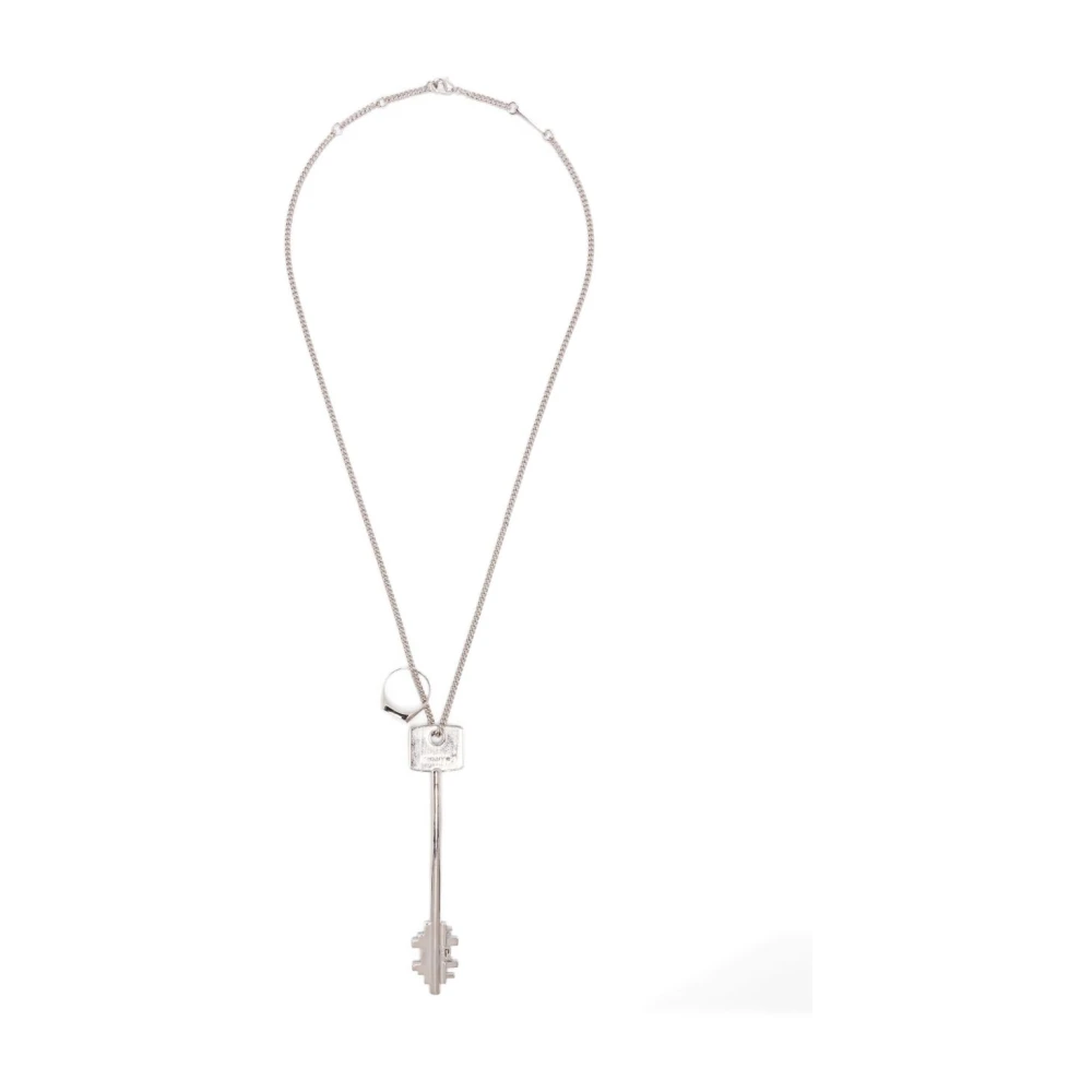 Rabanne Women's Gray Key Pendant Chain Necklace, Necklaces, One Size, Accessories