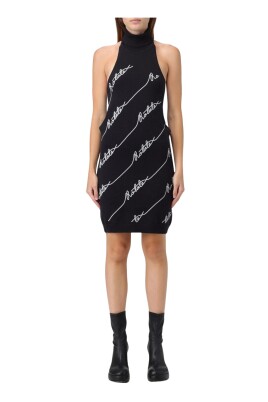 black-knit-mini-dress