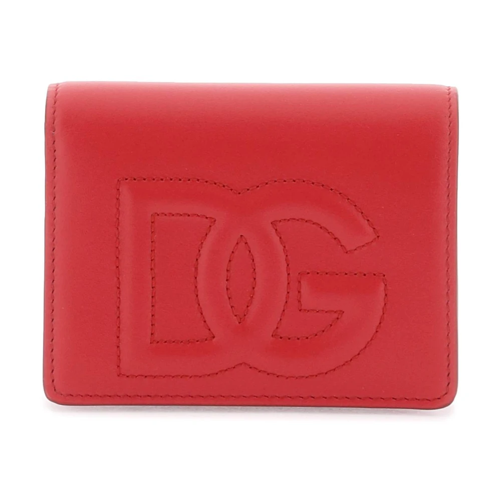 Dolce & Gabbana Logo Portemonnee van Glad Leer met Geëmbosseerd Ontwerp Red Dames