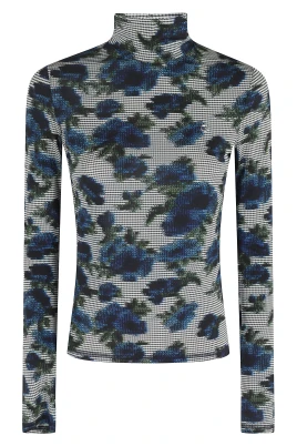 Pixel Blomma Hög Hals Topp