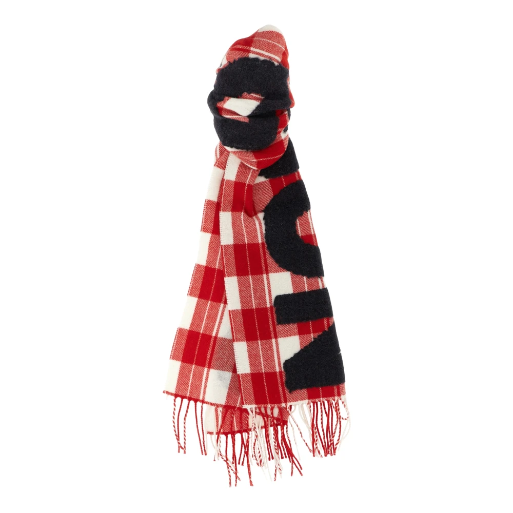 Jw Anderson Women's Multicolor Tartan Wool-Blend Scarf With Maxi Logo - Image 3