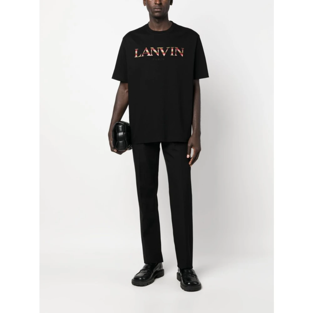 Lanvin Zwarte T-shirts en Polos Black Heren