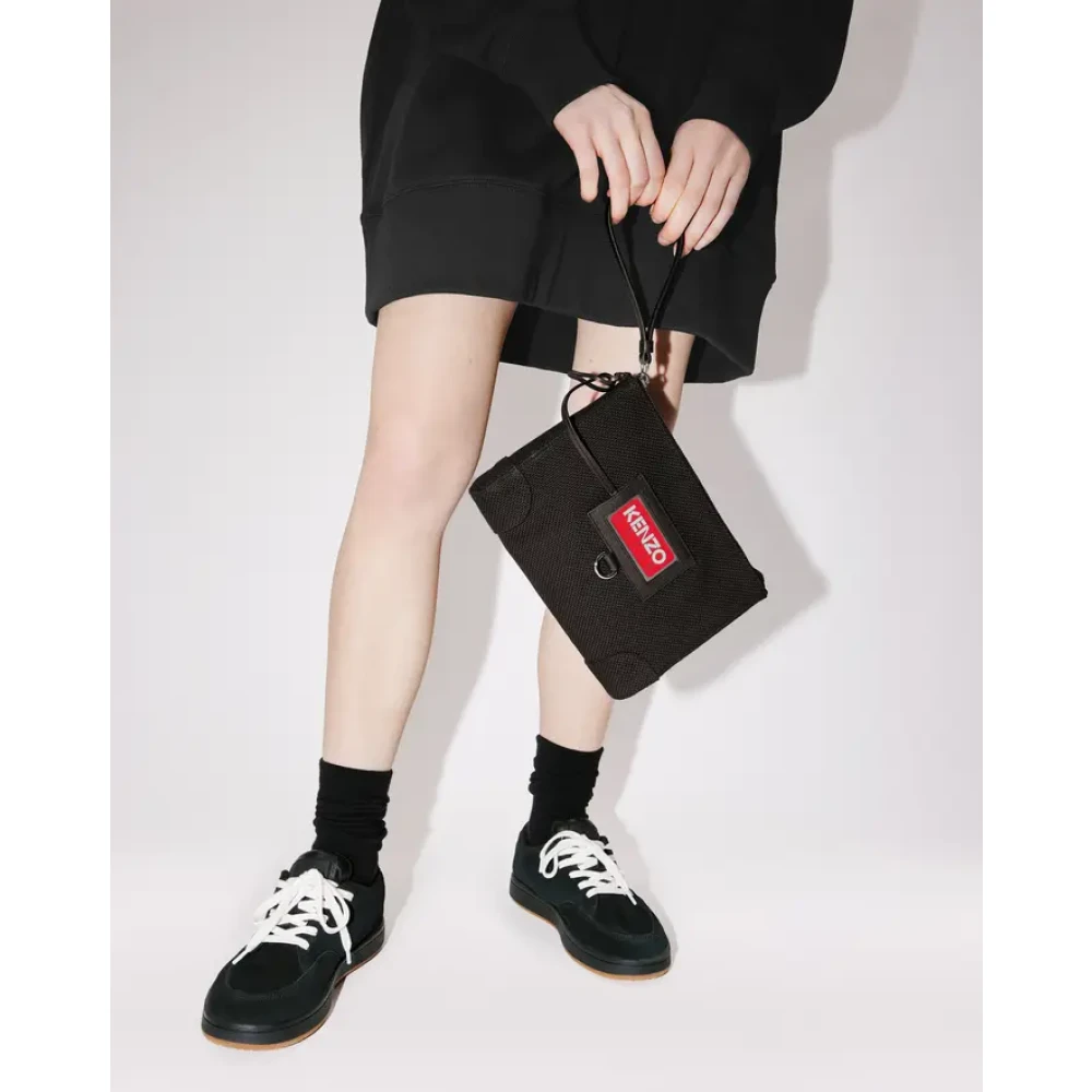 Kenzo Zwarte Tas Geïnspireerd op Reizen met Badgehouder Black Dames