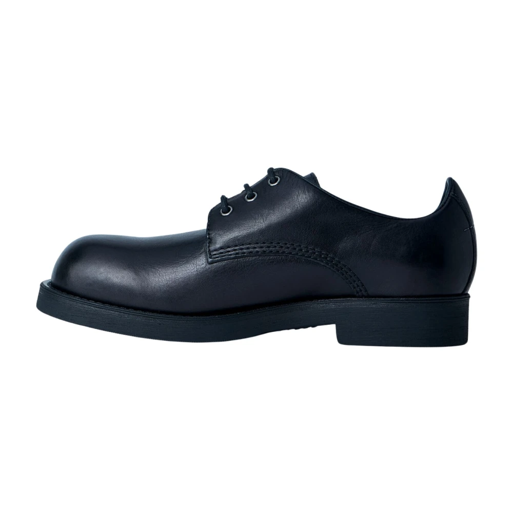 Mm6 Maison Margiela Black Dress Shoes, Male, 6 Uk, Leather Derby Shoes