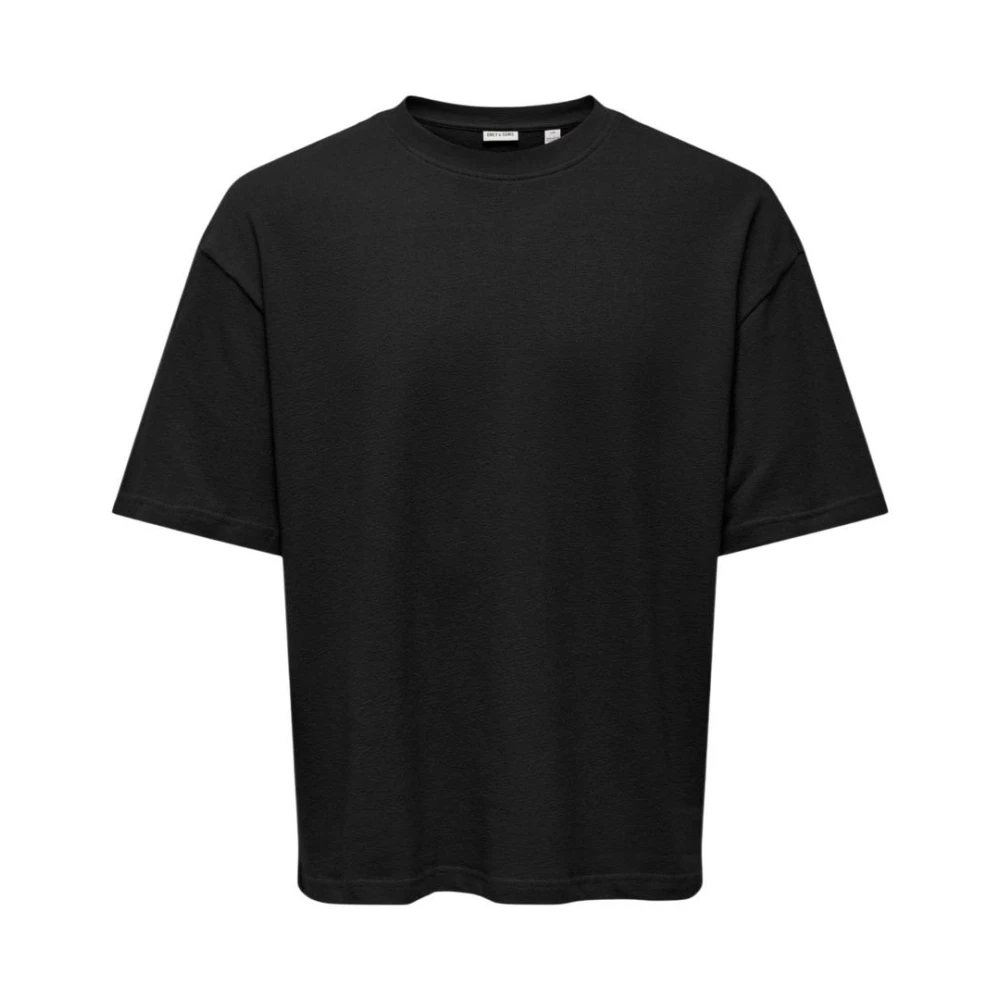 Only & Sons Men's Black T-Shirts, M, Round Neck Short Sleeve Cotton T-Shirt
