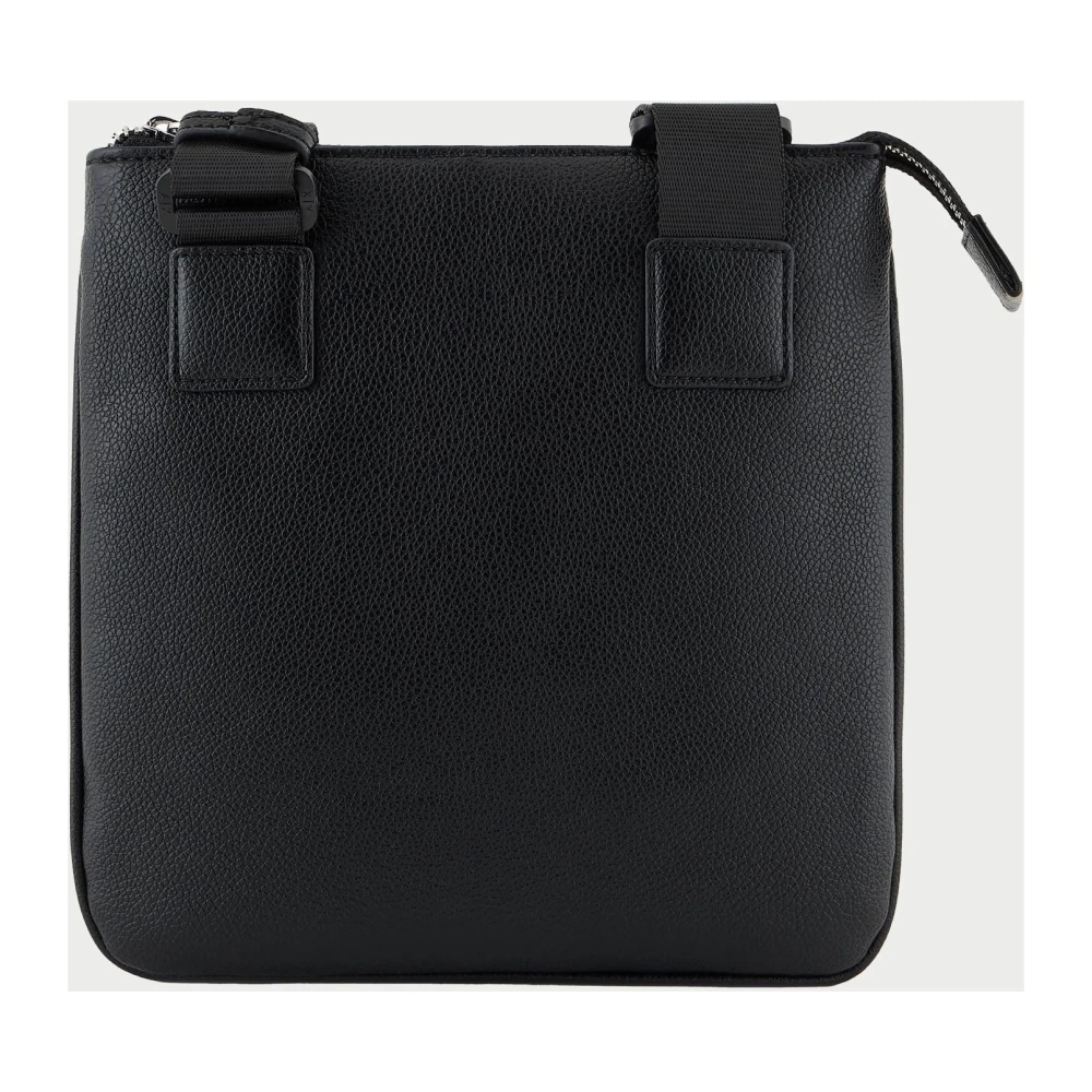 Armani Exchange Zwarte Eco-Leren Schoudertas Black Heren