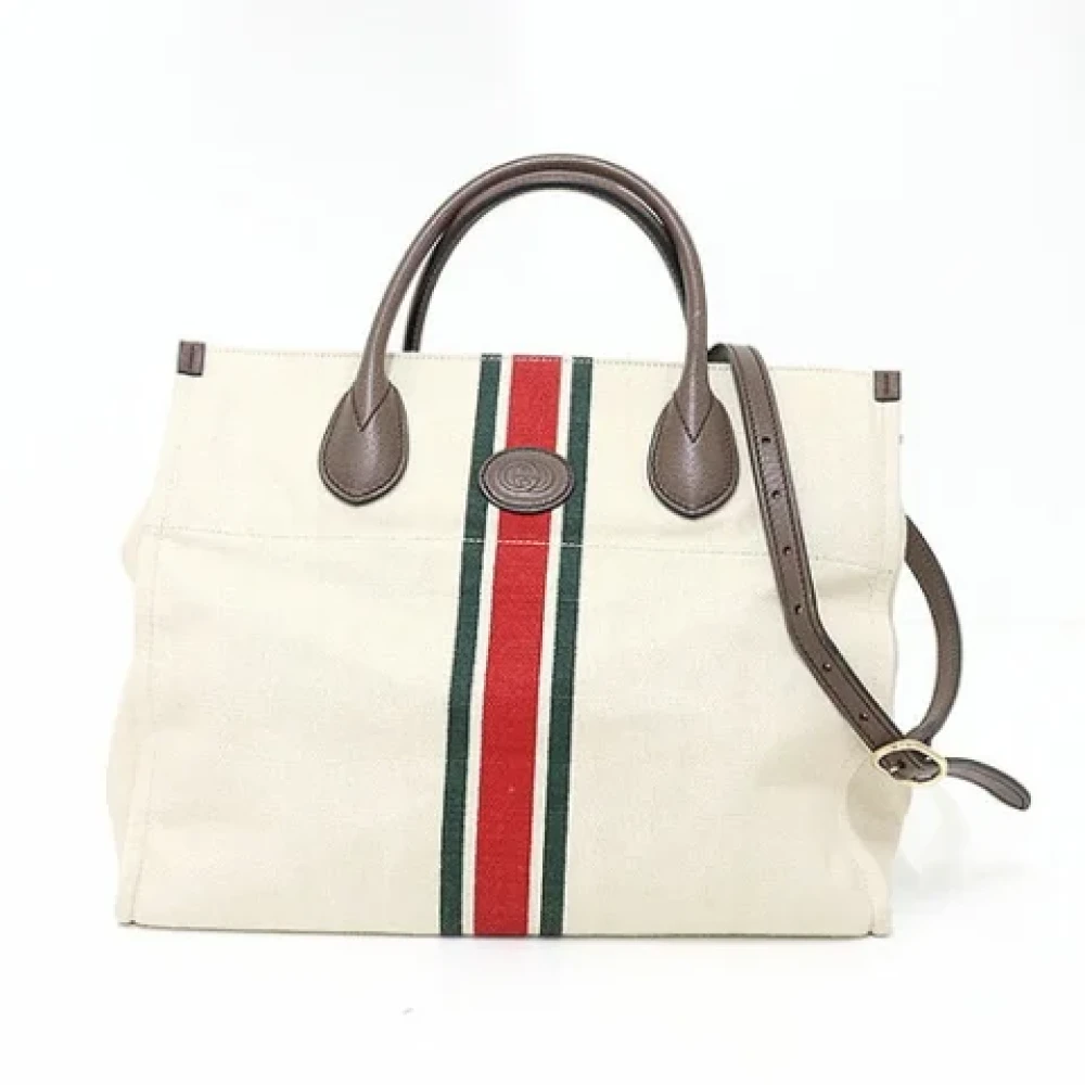 Gucci Vintage Pre-owned Fabric gucci-bags Beige Dames