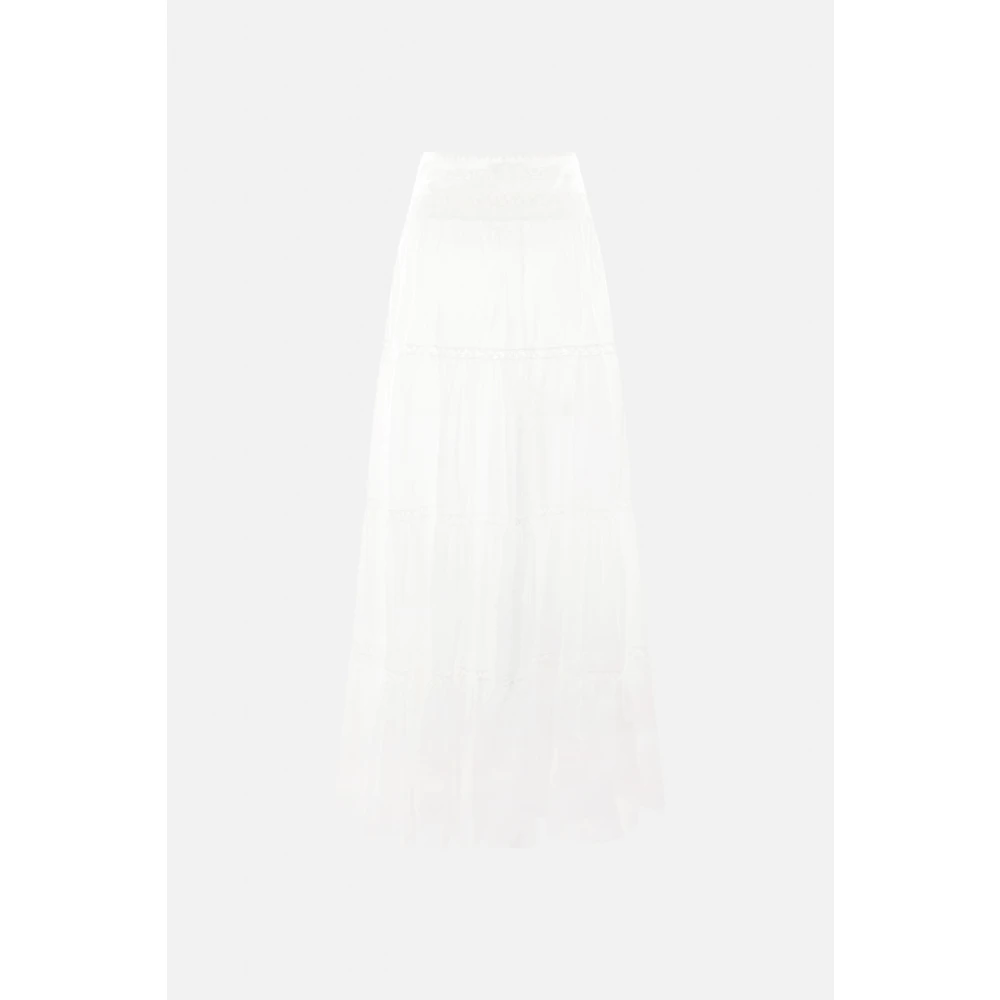 Ermanno Scervino Witte Katoenen Kant Rok White Dames
