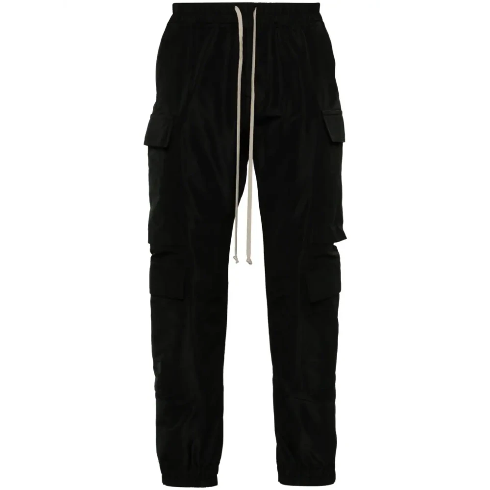 Rick Owens Zwarte elastische broek met zakken Black Heren