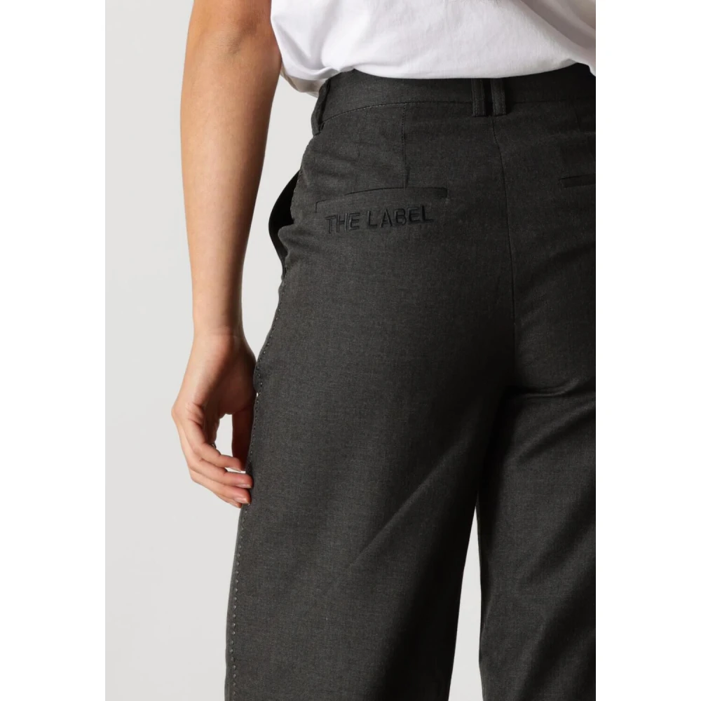 Alix The Label Antraciet Wijde Pijp Broek Gray Dames
