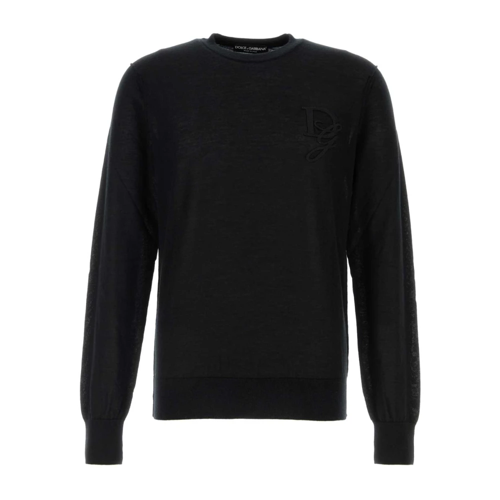 Dolce & Gabbana Luxe Zwarte Cashmere Sweater Black Heren