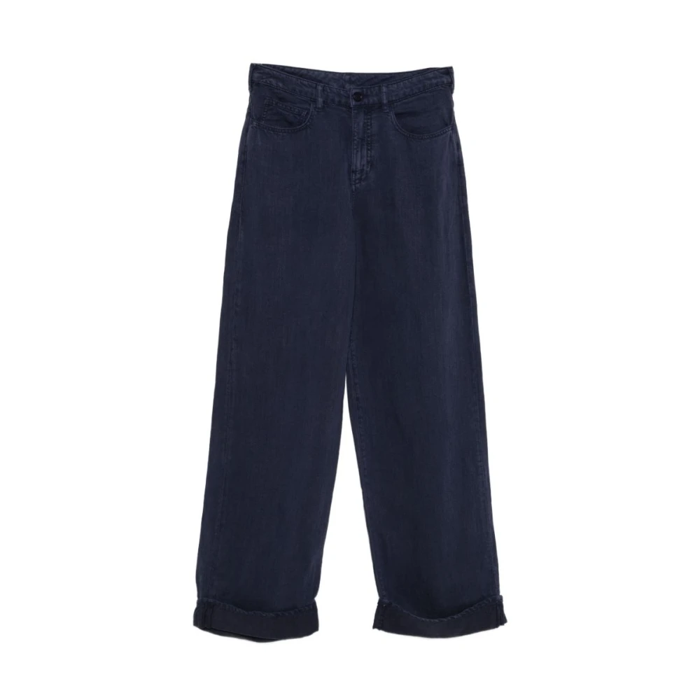 Emporio Armani Women's Blue Wide Trousers, W25, Wide Trousers
