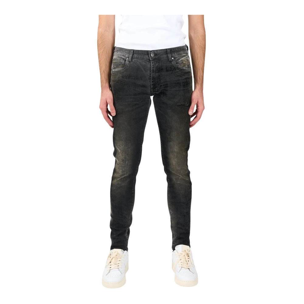 Salvatore Santoro Fluweel Skinny Jeans Black Heren