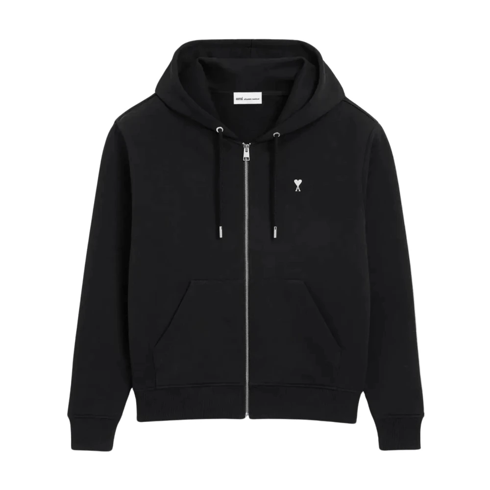 Ami Paris Mannelijk Zwart Hoodies & Sweatvesten Heren, M, Ami De Coeur Hoodie