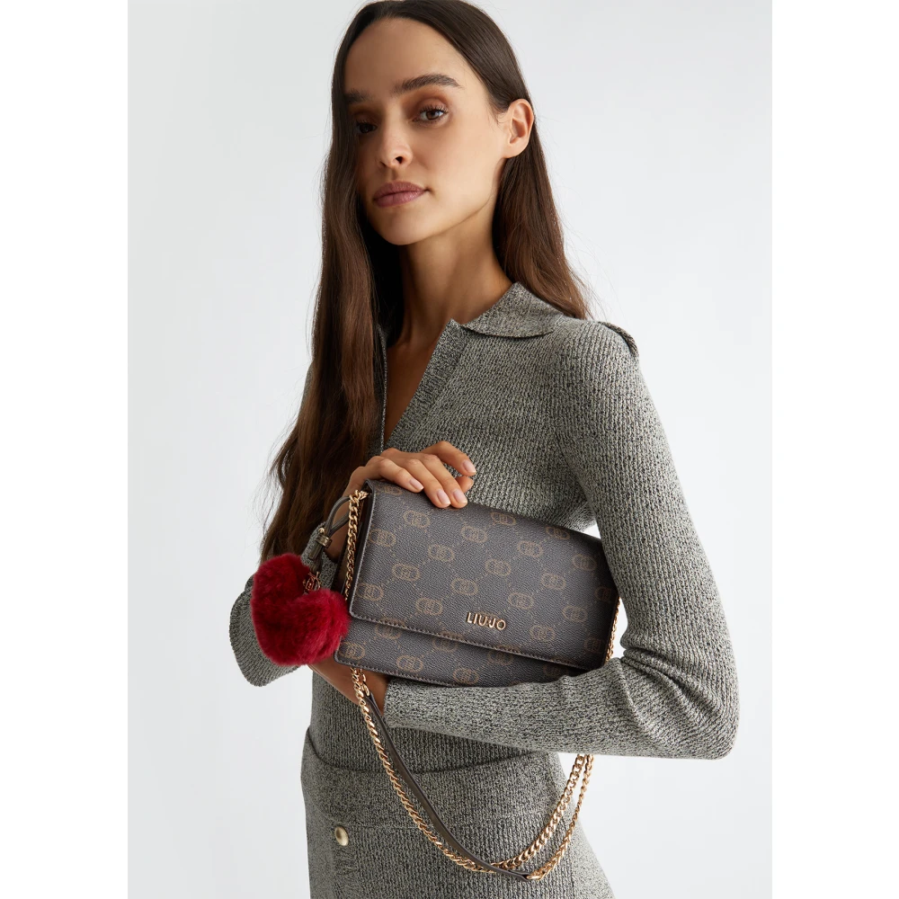 Liu Jo Logo Charm Schoudertas Brown Dames