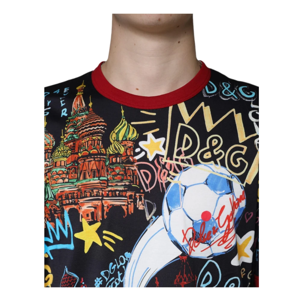 Dolce & Gabbana Multicolor Grafische Print Katoenen T-shirt Multicolor Heren
