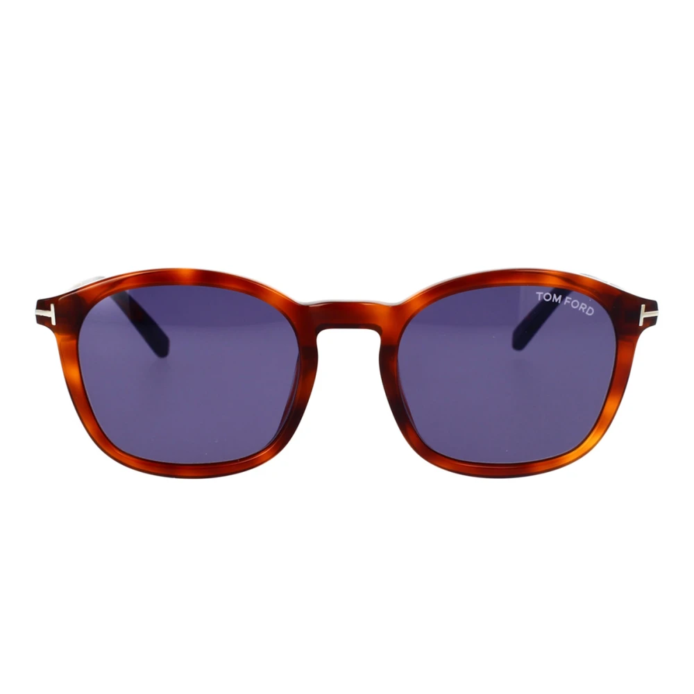 Klassiske firkantede solbriller med blå linser