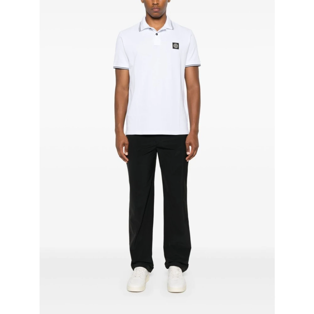 Stone Island Wit Organisch Katoenen Poloshirt White Heren